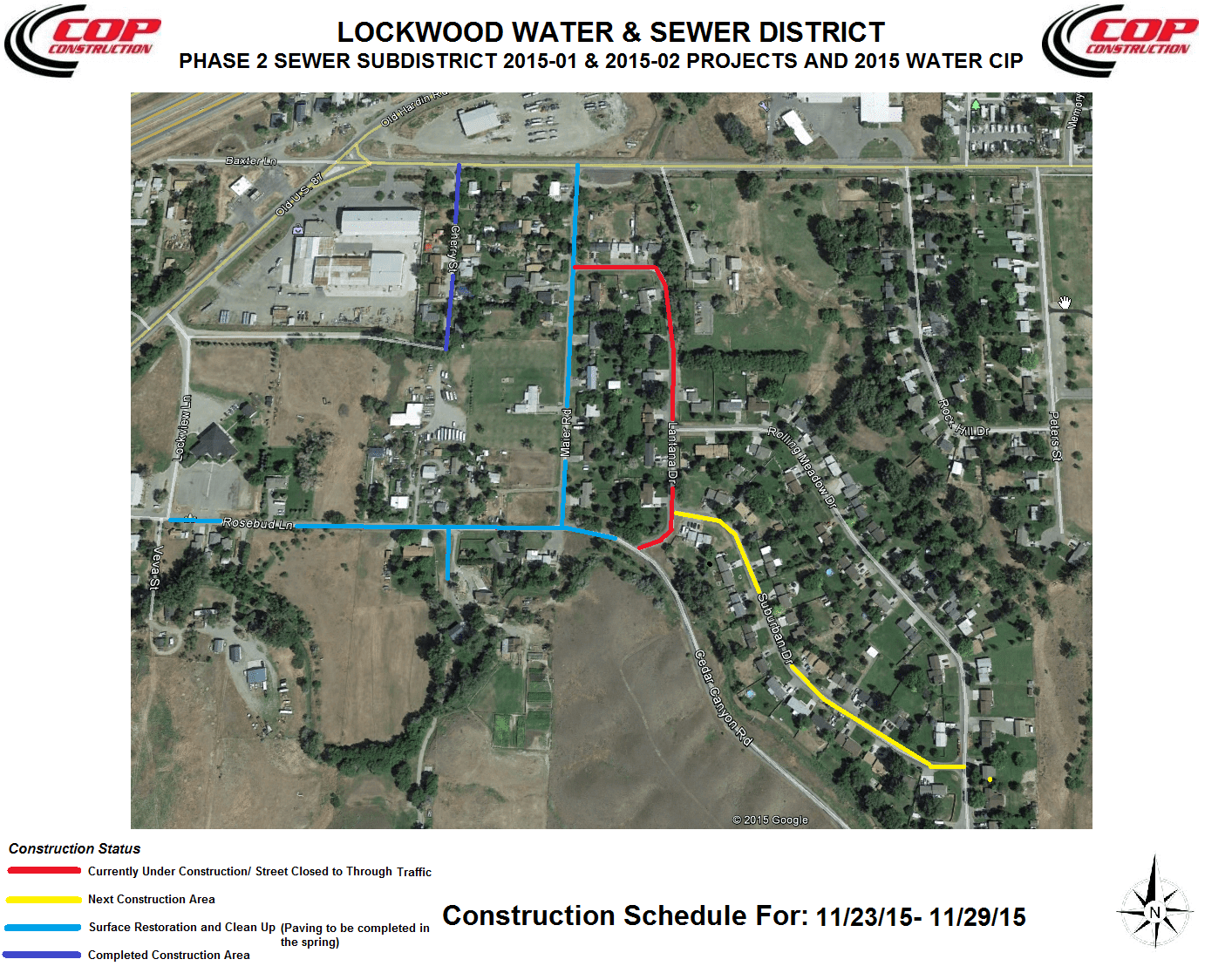 Progress Map Week of 112315 1 Lockwood Water and Sewer District