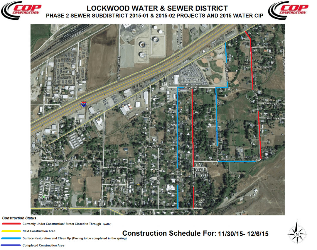 Progress Map Week of 113015 2 Lockwood Water and Sewer District