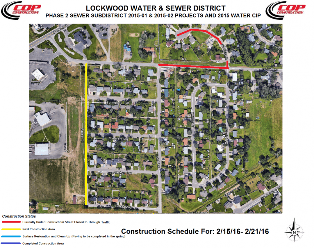 Progress Map Week of 21516 3 Lockwood Water and Sewer District