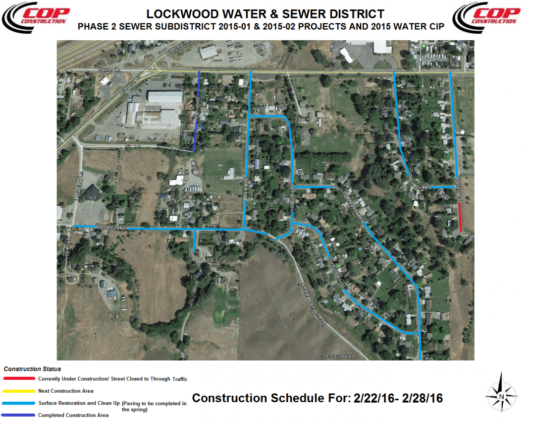 Progress Map Week of 22216 1 Lockwood Water and Sewer District